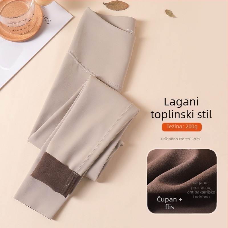 Jednodelne kompresijske gaće visoke elastičnosti – najlon-spandeks, duljina 9/10, kroj olovka, podizanje stražnjice, jesen 2025