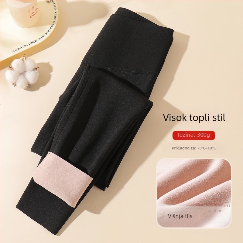 Jednodelne kompresijske gaće visoke elastičnosti – najlon-spandeks, duljina 9/10, kroj olovka, podizanje stražnjice, jesen 2025