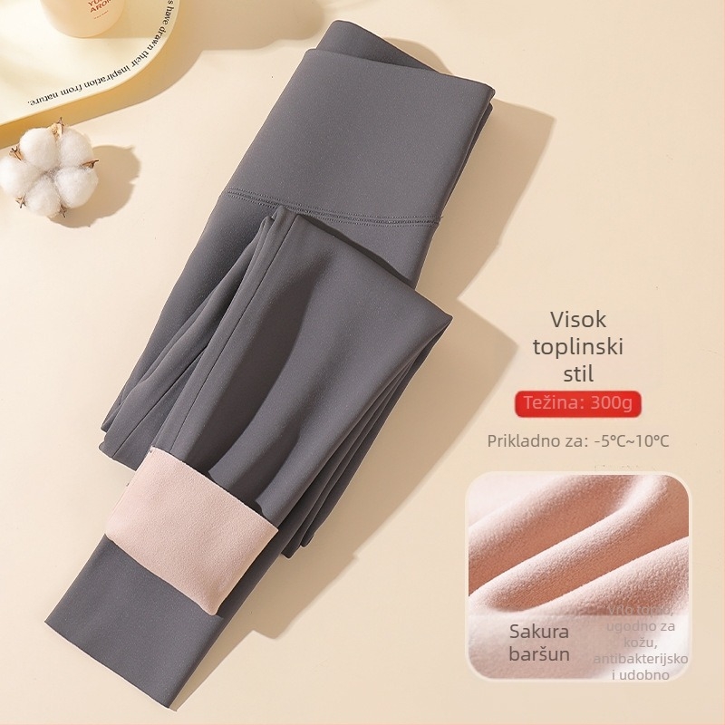 Jednodelne kompresijske gaće visoke elastičnosti – najlon-spandeks, duljina 9/10, kroj olovka, podizanje stražnjice, jesen 2025