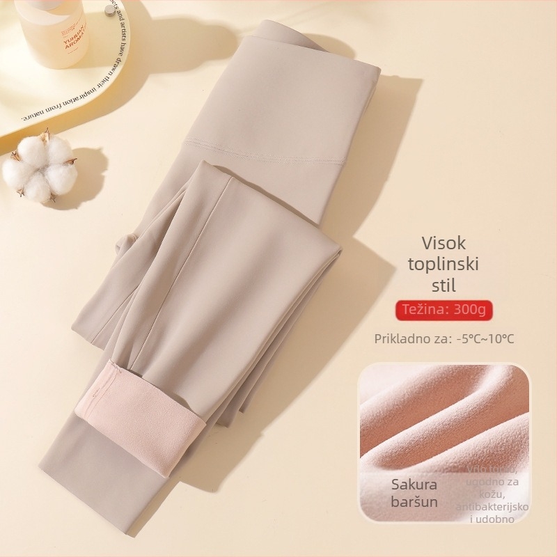 Jednodelne kompresijske gaće visoke elastičnosti – najlon-spandeks, duljina 9/10, kroj olovka, podizanje stražnjice, jesen 2025