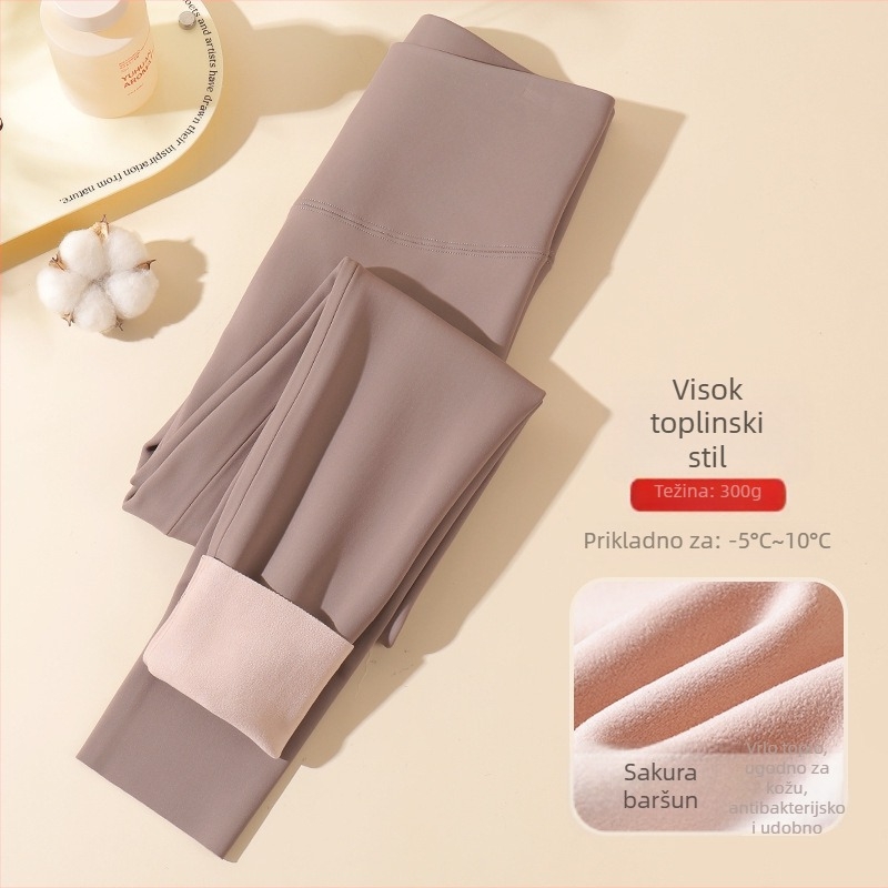 Jednodelne kompresijske gaće visoke elastičnosti – najlon-spandeks, duljina 9/10, kroj olovka, podizanje stražnjice, jesen 2025