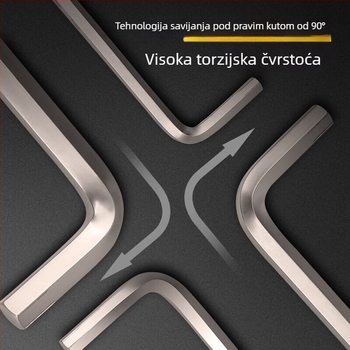 Set unutrašnjih šesterokutnih ključeva (Allen) – metrički, od krom-vanadijum/S2 čelika, niklirano, L-oblik glava s kugličnom glavom, višenamjenski odvijač