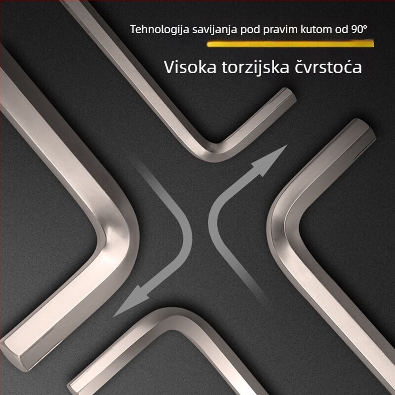 Set unutrašnjih šesterokutnih ključeva (Allen) – metrički, od krom-vanadijum/S2 čelika, niklirano, L-oblik glava s kugličnom glavom, višenamjenski odvijač