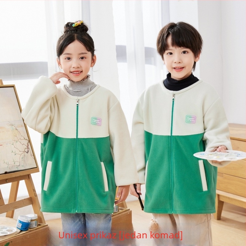 Gehuazi Dječja vodootporna vanjska jakna s fleeceom za jesen-zimu, unisex školska uniforma jakna