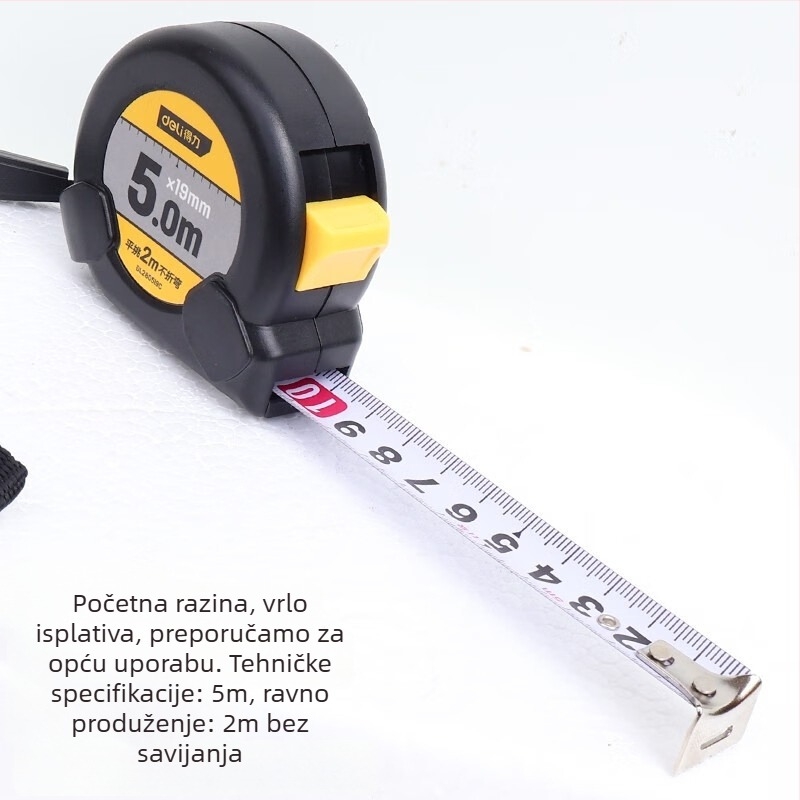 Deli čelična mjerna traka, teleskopска, visoke preciznosti, za stolarstvo i kućnu upotrebu