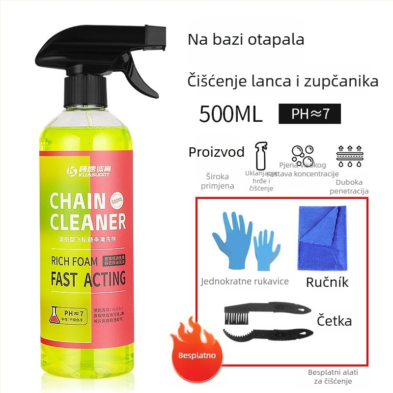 Čistač lanac bicikla — održavanje (Značka: Kuasuodt/Cross Speed Sports; Ovlaštena privatna marka; Materijal: sredstvo za čišćenje; Kategorija: sredstvo za čišćenje)