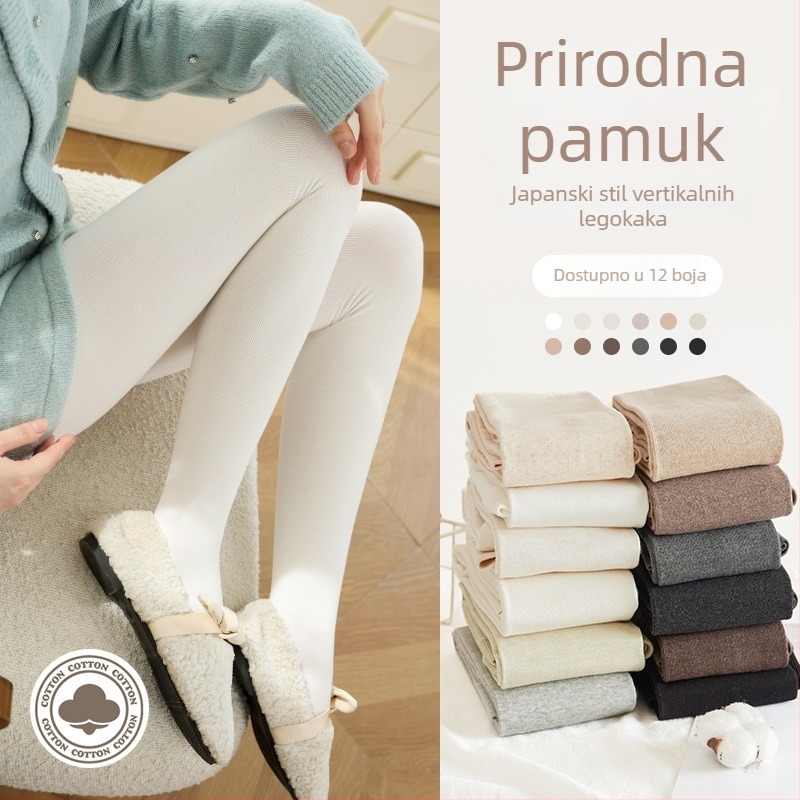 Pamuk All-in-One tajice-čarape, debeli, visoka elastičnost, uski kroj