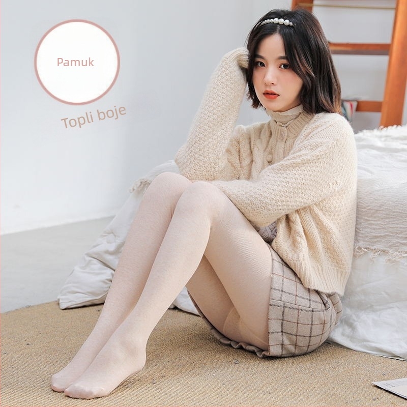 Pamuk All-in-One tajice-čarape, debeli, visoka elastičnost, uski kroj