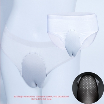 Ice Silk dišeće muško donje rublje za cross-dressing, bezšivno, 3D mikroporozno, pamukova podstava