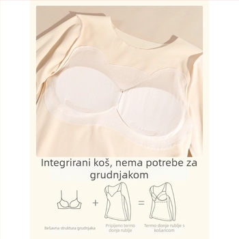 Termo komplet za djevojčice s umetkom za grudi, debeli fleece, za jesen i zimu