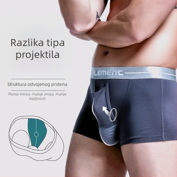 Muške bokserice s U‑kavim džepom, Ice Silk mreža, srednji pojas, brzo sušenje