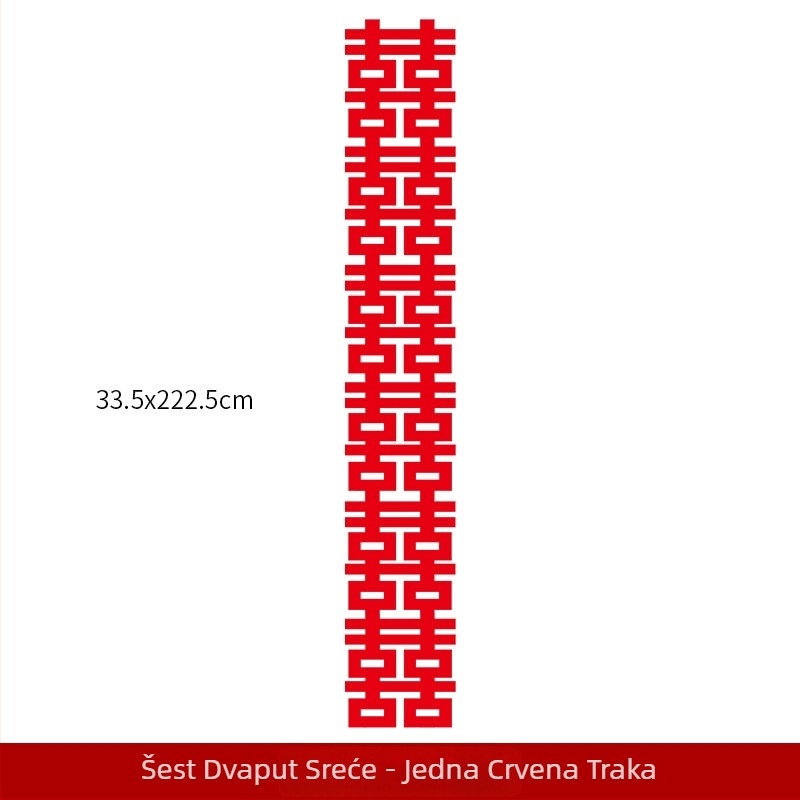 Rekviziti za vjenčanje za fotografije – dugačak pojas sa simbolom dvostruke sreće, filc materijal, brend Xiyouji, kategorija sretan natpis, nije uvezen