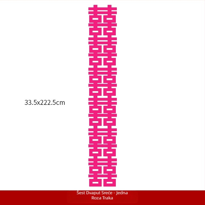 Rekviziti za vjenčanje za fotografije – dugačak pojas sa simbolom dvostruke sreće, filc materijal, brend Xiyouji, kategorija sretan natpis, nije uvezen