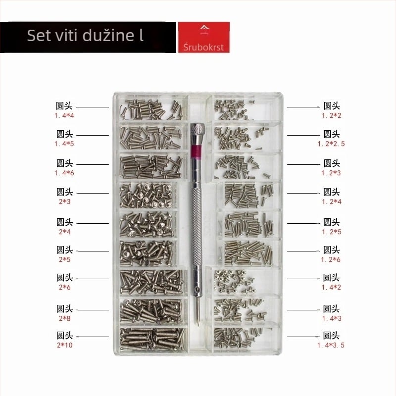 Set mikro vijaka za satove, okvire naočala i notesnike — ugljikova čelika, Gb834 standard