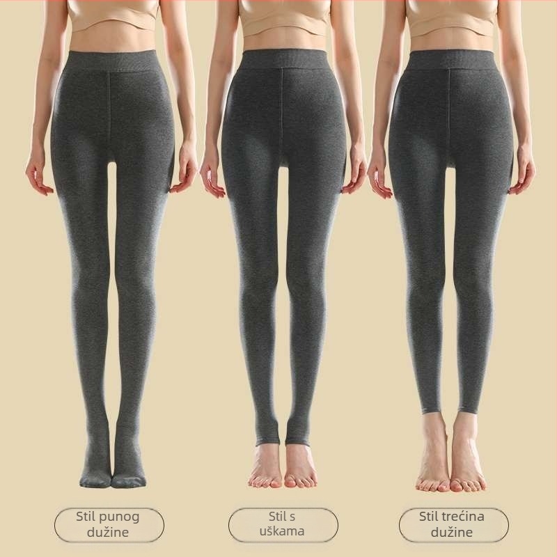 Ženske leggings 3/4 duljine s flis podstavom, toplo, opušten kroj