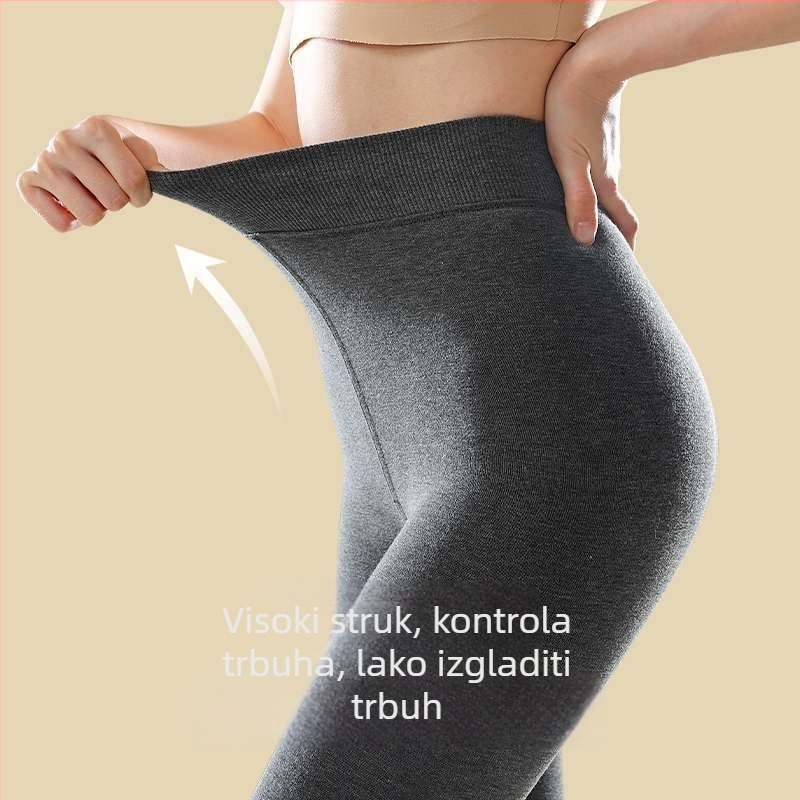 Ženske leggings 3/4 duljine s flis podstavom, toplo, opušten kroj