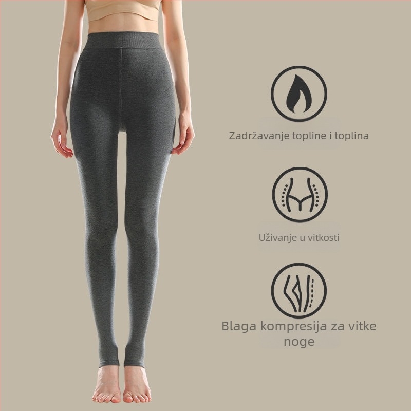 Ženske leggings 3/4 duljine s flis podstavom, toplo, opušten kroj