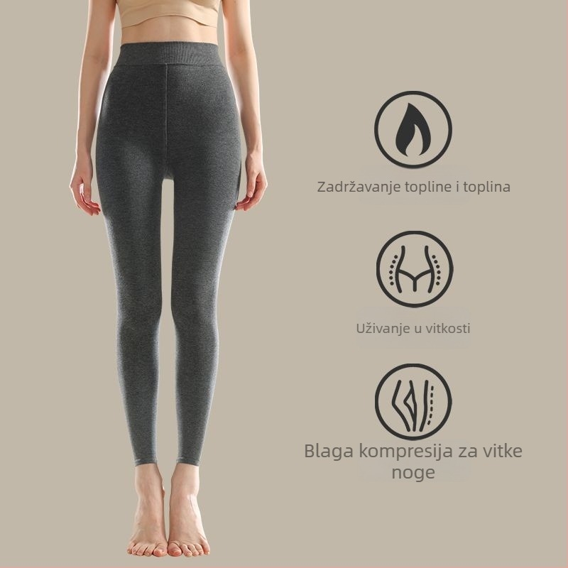 Ženske leggings 3/4 duljine s flis podstavom, toplo, opušten kroj