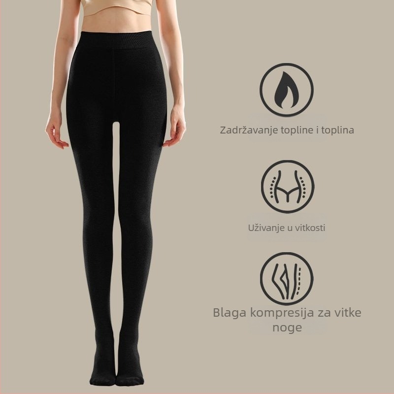 Ženske leggings 3/4 duljine s flis podstavom, toplo, opušten kroj