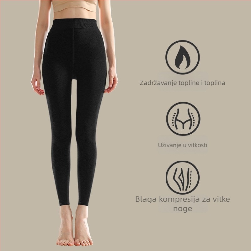 Ženske leggings 3/4 duljine s flis podstavom, toplo, opušten kroj