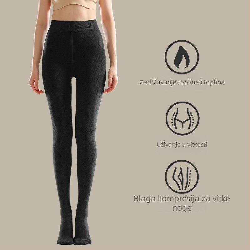 Ženske leggings 3/4 duljine s flis podstavom, toplo, opušten kroj
