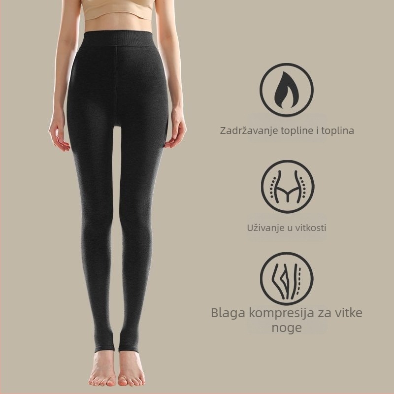 Ženske leggings 3/4 duljine s flis podstavom, toplo, opušten kroj