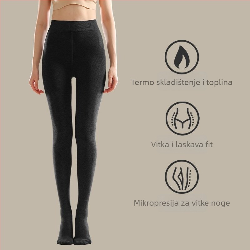 Ženske leggings 3/4 duljine s flis podstavom, toplo, opušten kroj