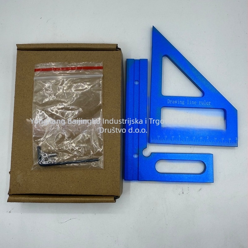 Drvodjelni pravokutni mjerač s višestrukim kutovima, aluminijska legura, ljestvica za označavanje (Marka: Bai zhengliu; Materijal: aluminijska legura; Opseg primjene: stolarski radovi; Pogodno za: kućnu upotrebu)