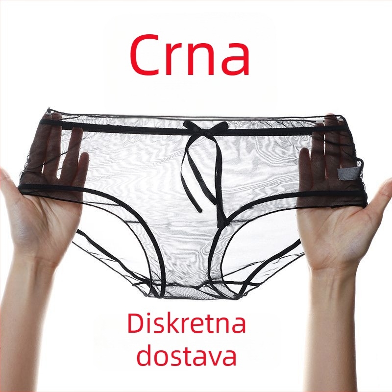 Ženske gaćice od mreže s čipkom, bez šavova, bezšivne, ultra tanke, srednje visoki struk, plus veličina