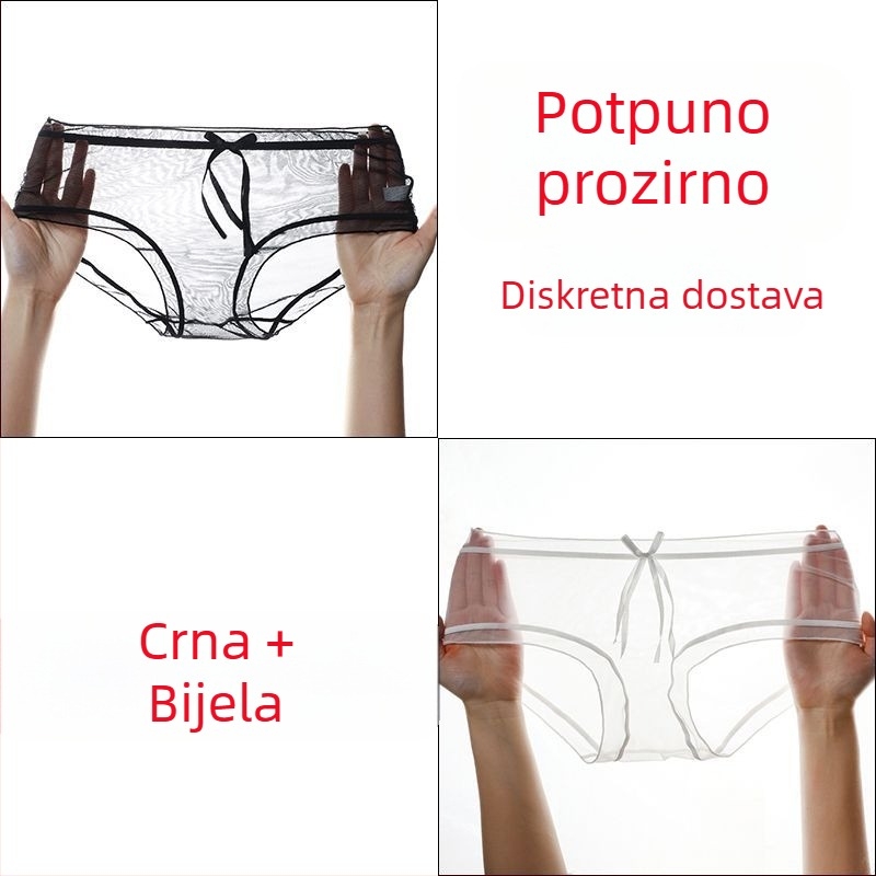 Ženske gaćice od mreže s čipkom, bez šavova, bezšivne, ultra tanke, srednje visoki struk, plus veličina