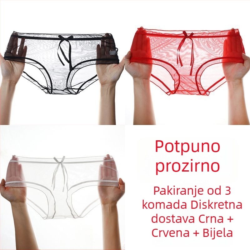 Ženske gaćice od mreže s čipkom, bez šavova, bezšivne, ultra tanke, srednje visoki struk, plus veličina