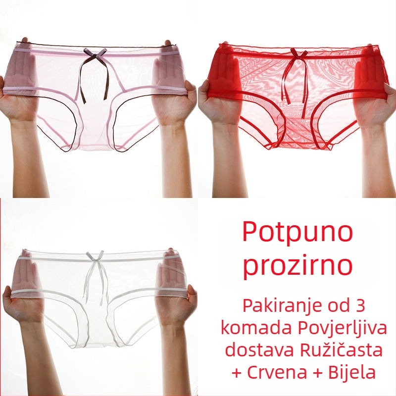 Ženske gaćice od mreže s čipkom, bez šavova, bezšivne, ultra tanke, srednje visoki struk, plus veličina