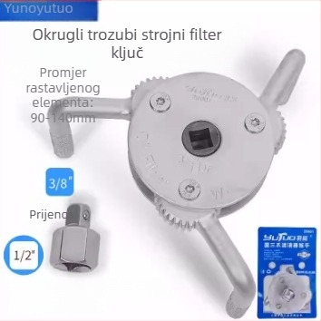 Prilagodljivi ključ za filter ulja – alat za demontažu i montažu, univerzalno uklanjanje remena i lanca (Cr-V, Yutuo)