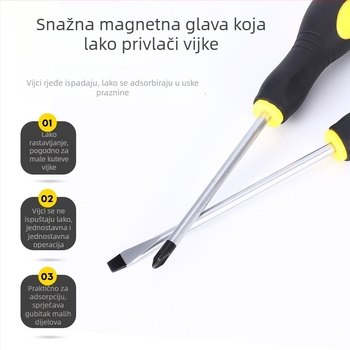 Henglida mini magnetski odvijač s križnim vrhom i ručkom od dva materijala, od karbonske čelika