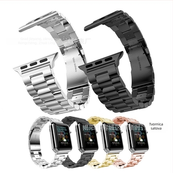 Čelična narukvica za sat s preklopnom kopčom, kompatibilna s Apple Watch, Samsung Watch4 i Huawei GT3; težina oko 106 g; predstavljena 2020.