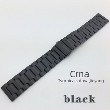 Čelična narukvica za sat s preklopnom kopčom, kompatibilna s Apple Watch, Samsung Watch4 i Huawei GT3; težina oko 106 g; predstavljena 2020.