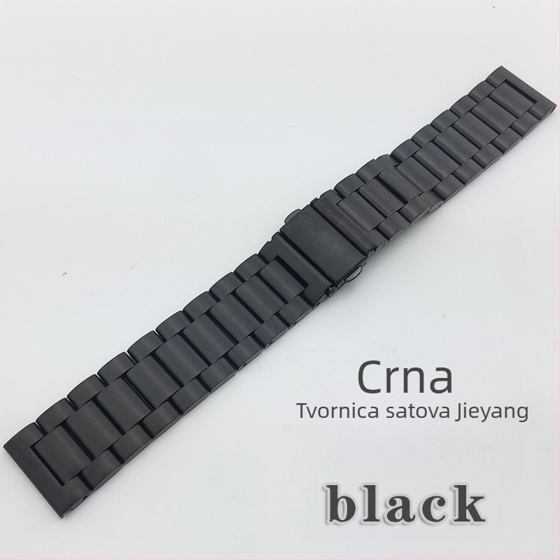 Čelična narukvica za sat s preklopnom kopčom, kompatibilna s Apple Watch, Samsung Watch4 i Huawei GT3; težina oko 106 g; predstavljena 2020.