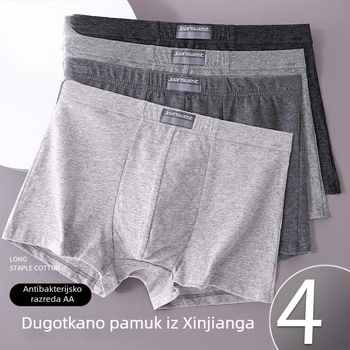 Muške bokserice od pamuka s antibakterijskim djelovanjem, upijaju znoj, srednja visina struka, 90–95% pamuka