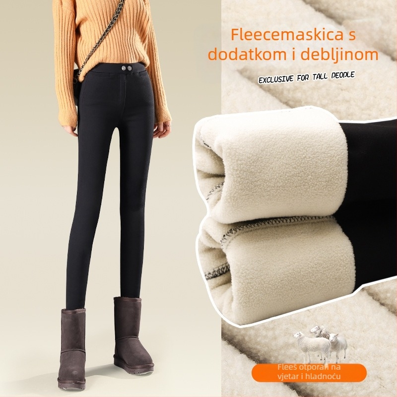 Damske zimske tajice s fleece podstavom – debele, uski kroj, elastične