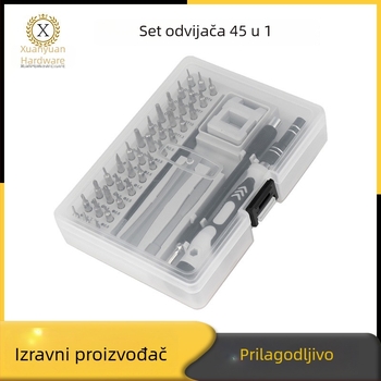 45-u-1 set odvijača, magnetski, čelik nikl-kromij, 45 komada, za popravak satova i mobitela