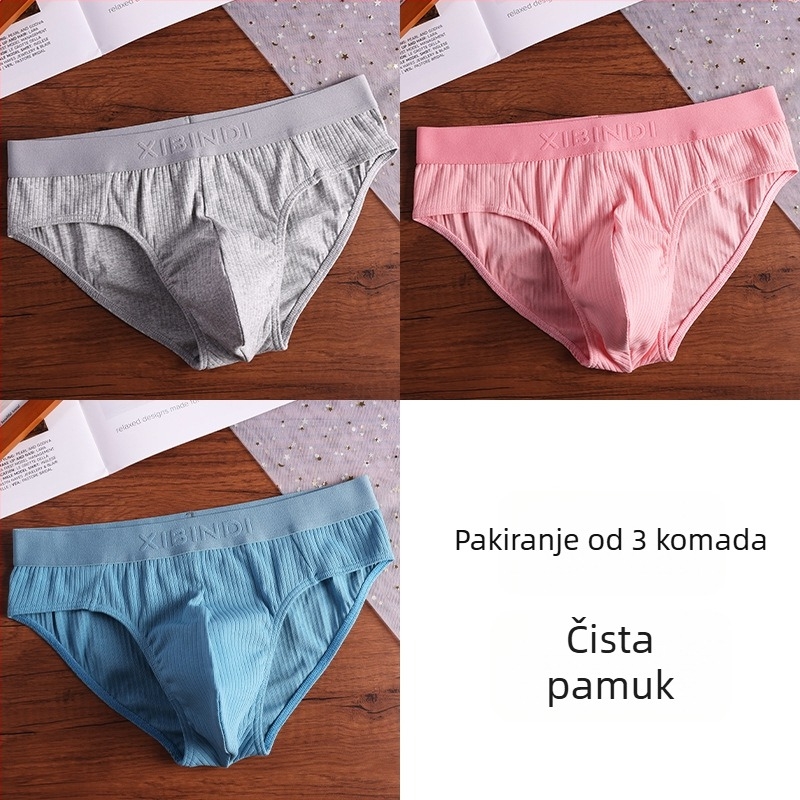 Muške trokutaste gaćice s niskim strukom, U-oblik džep, prozračne mješavina pamuka i elastana