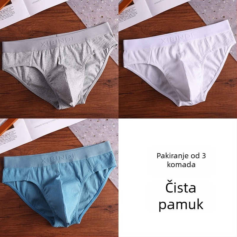 Muške trokutaste gaćice s niskim strukom, U-oblik džep, prozračne mješavina pamuka i elastana