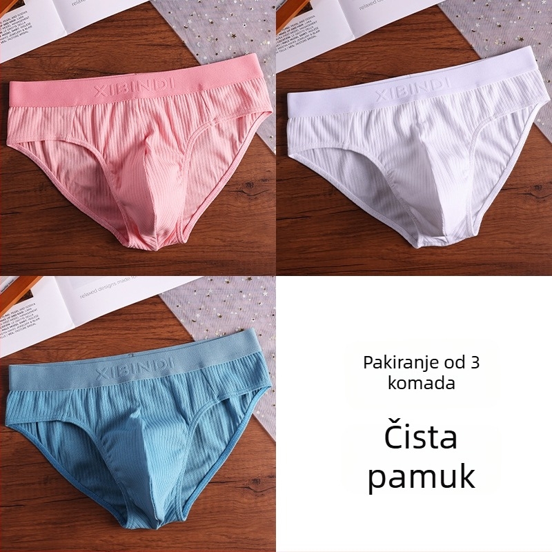 Muške trokutaste gaćice s niskim strukom, U-oblik džep, prozračne mješavina pamuka i elastana
