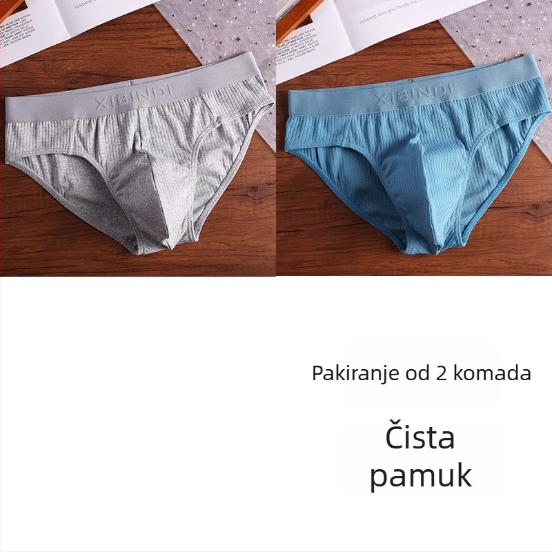 Muške trokutaste gaćice s niskim strukom, U-oblik džep, prozračne mješavina pamuka i elastana