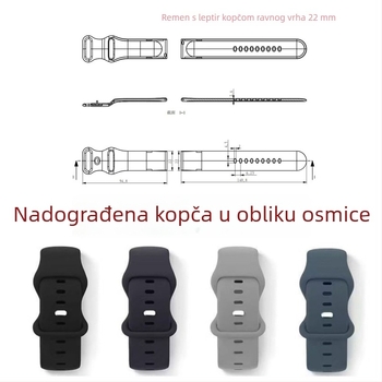 Silikonska narukvica za sat za Samsung i Huawei, dvobojni motiv suncokreta s 3D laserskim graviranjem, leptir kopča, 20/22 mm