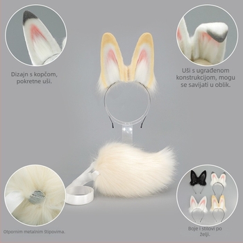 Cosplay rekvizite set: uši i rep zeca Jade Rabbit motiv Hanfu rekvizite za pozornicu, za odrasle; Brand Other; Spot goods; proljeće 2025