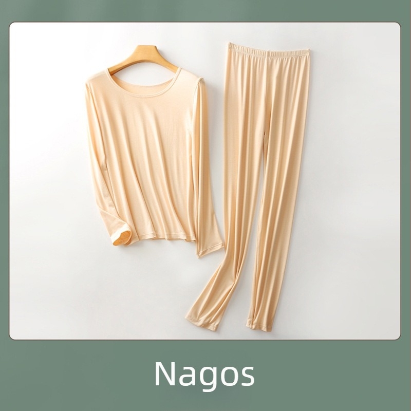 Ženski modalni termalni set: pulover s okruglim izrezom i dugim rukavima, hlače, Modal tkanina, srednja gustoća 181–200 g/m2