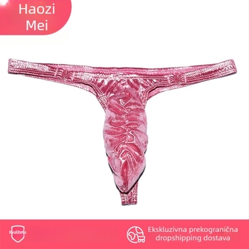 Muški thong s dvostrukim bočnim kopčama i U-kontura džepa, satenski najlon, Ye Zimei (Materijal: satenski; Glavna tkanina: najlon; Sadržaj glavne tkanine: 50-70%; Ciklus obrade: 7 dana)