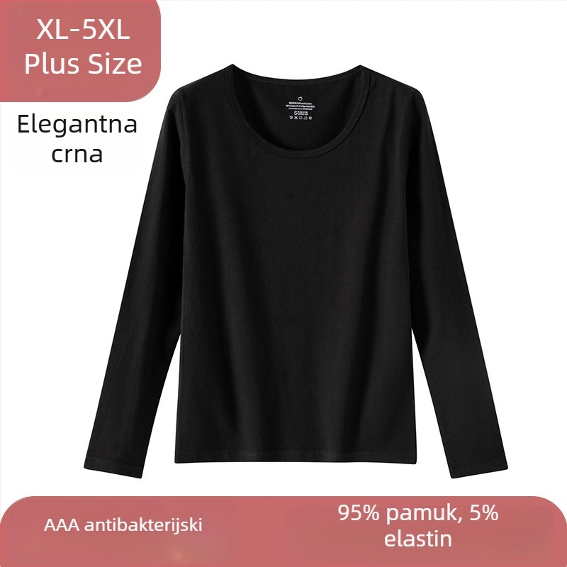 Set termo donjih rublja od 100% pamuka za žene, plus veličina, tanak jesenski top i hlače