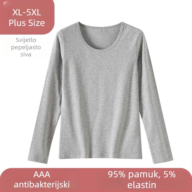 Set termo donjih rublja od 100% pamuka za žene, plus veličina, tanak jesenski top i hlače